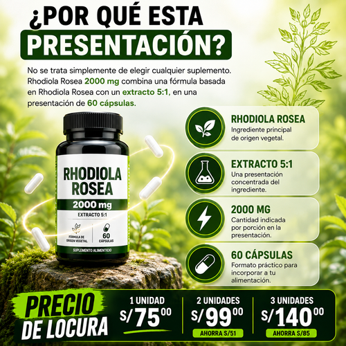 Rhodiola -Potencia tu día con una fórmula de alta calidad